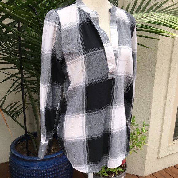 LOFT Tops - LOFT | Pullover Buffalo Plaid Tunic Top - M